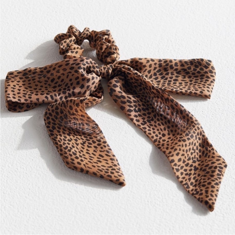 Cheetah Cat Draped Hipster Hippie Art Peasant Hip Bow Scrunchie